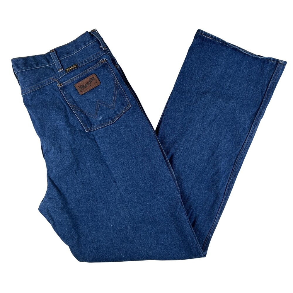 Vintage Wrangler Jeans Mens 42x36 Bootcut Cowboy Scovill Zipper USA 82611NV 70s